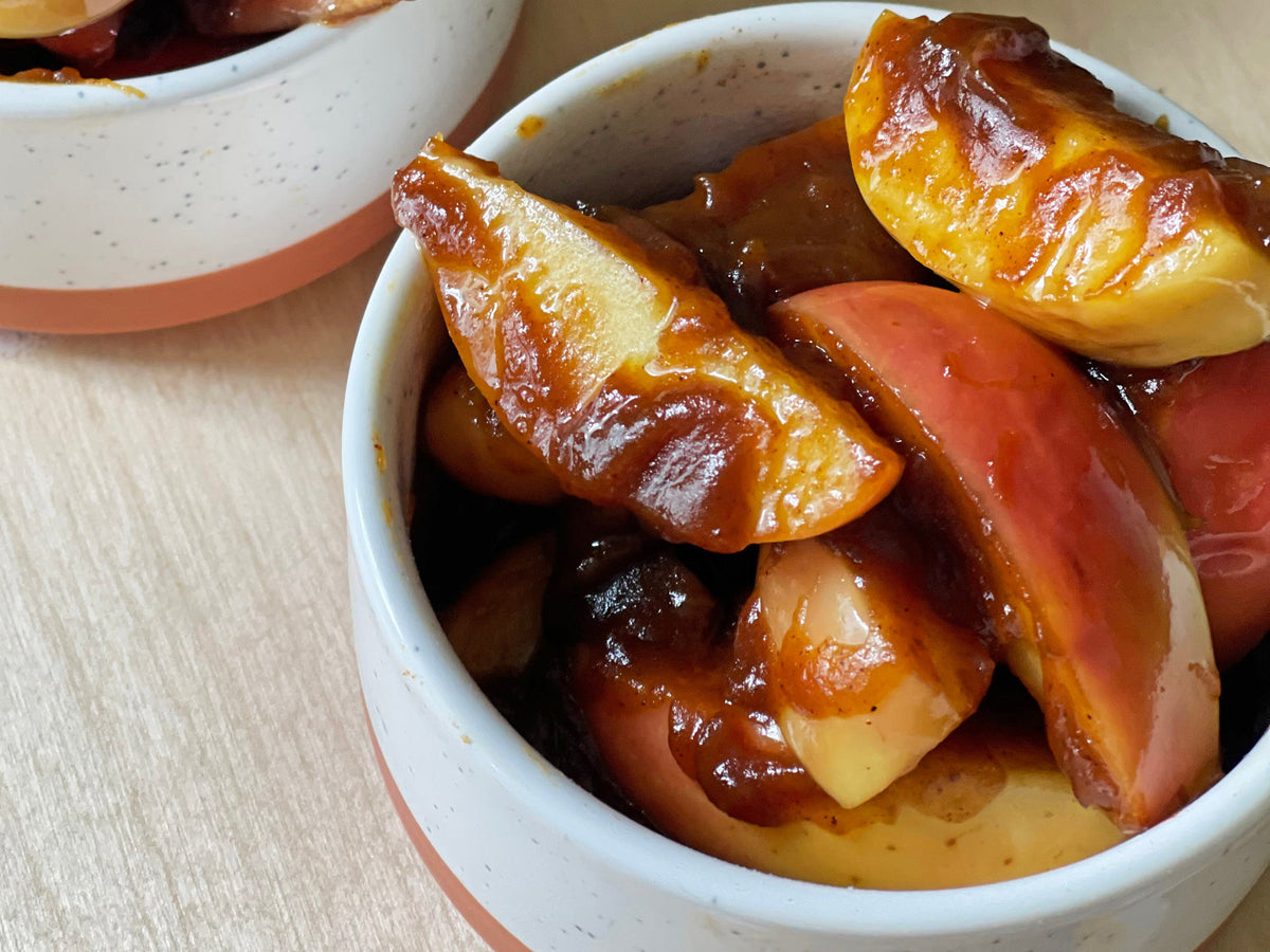 WARM PUMPKIN CACAO COATED APPLES & PEARS - Sun Potion