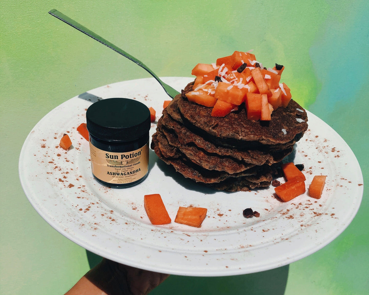 BANANA BREAD ASHWAGANDHA PANCAKES - Sun Potion