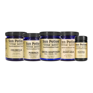Green Kit - Chlorella, Moringa, Green Adaptogen, Ashitaba and White Dragon Matcha - Sun Potion