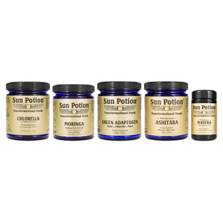 Green Kit - Chlorella, Moringa, Green Adaptogen, Ashitaba and White Dragon Matcha - Sun Potion