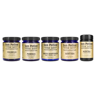 Green Kit - Chlorella, Moringa, Green Adaptogen, Ashitaba and White Dragon Matcha - Sun Potion