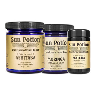 Green Vitality Trio - Ashitaba, Moringa and White Dragon Matcha - Sun Potion