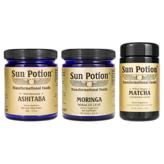 Green Vitality Trio - Ashitaba, Moringa and White Dragon Matcha - Sun Potion