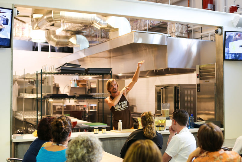Scott Linde teaching Potions 101, Santa Barbara Public Market, 2014
