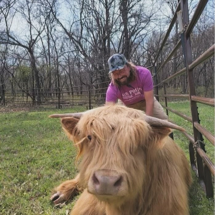 Scott Linde with one of the highlands, 2025